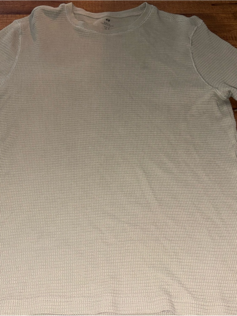 H&M Men's Slim Fit Waffle Knit Long Sleeve Thermal Shirt (Size Medium)
